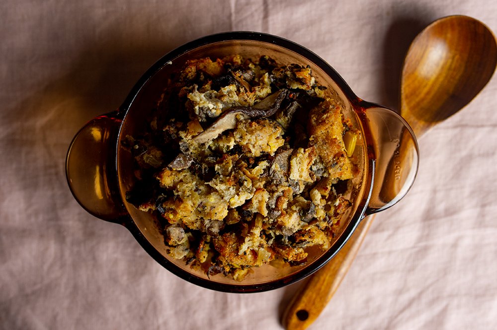 roasted mushroom + multigrain stuffing - Thanksgiving 2025