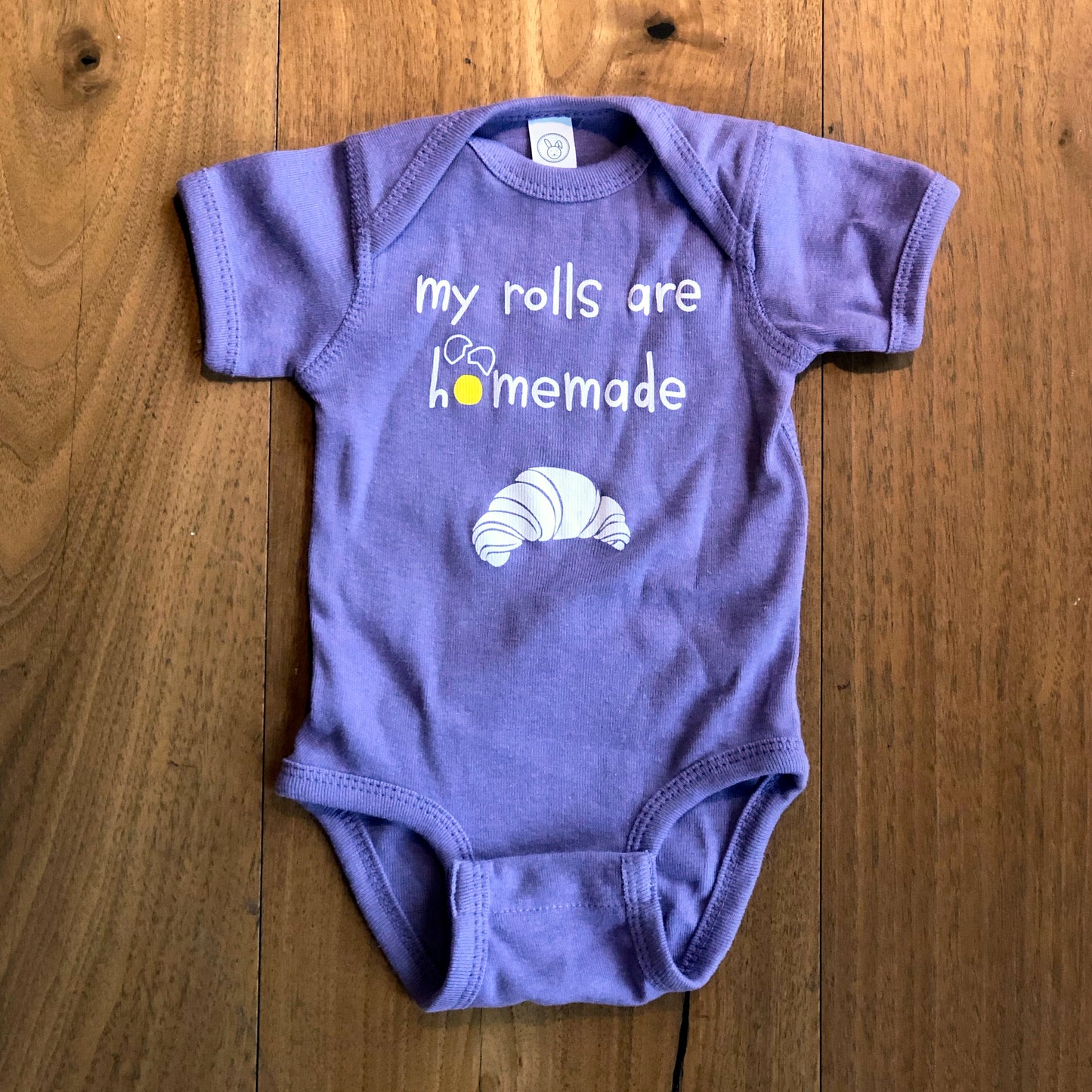 flour baby onesie - my rolls are homemade