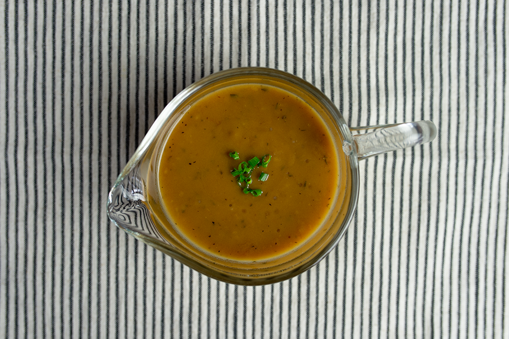 apple cider-thyme pan gravy - Thanksgiving 2025