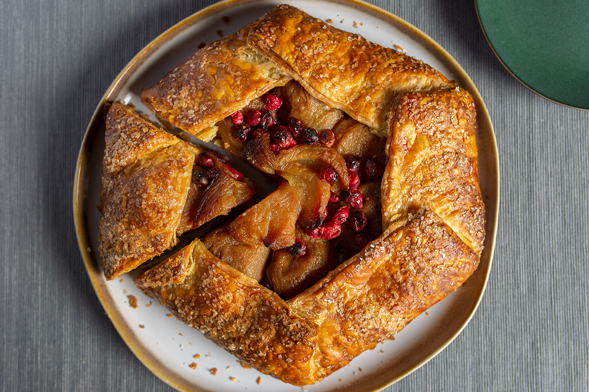 Roasted Pear + Cranberry Crostata with almond cream (ready to bake)
