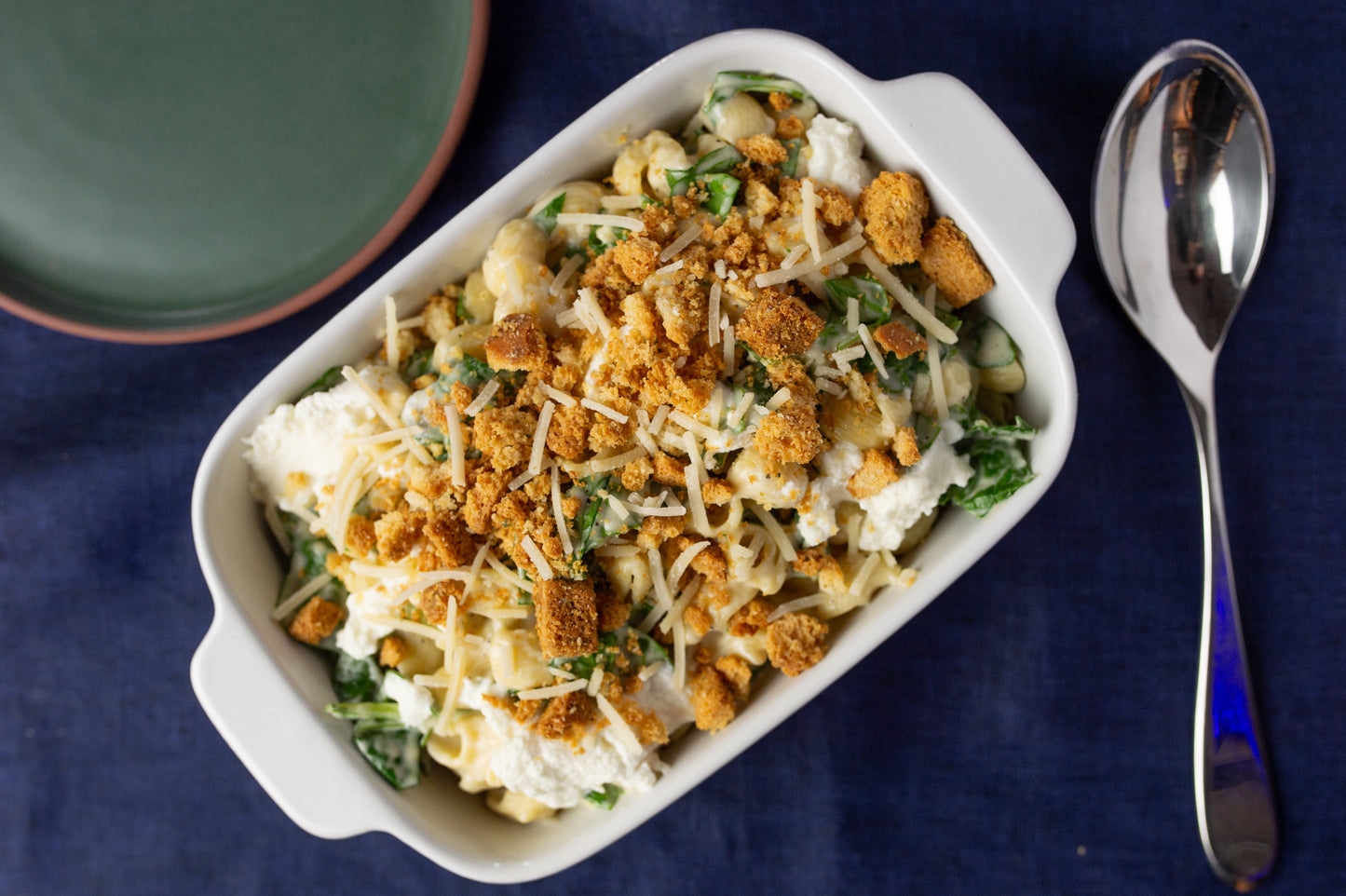 baked spinach + ricotta lumache pasta - Holidays 2025