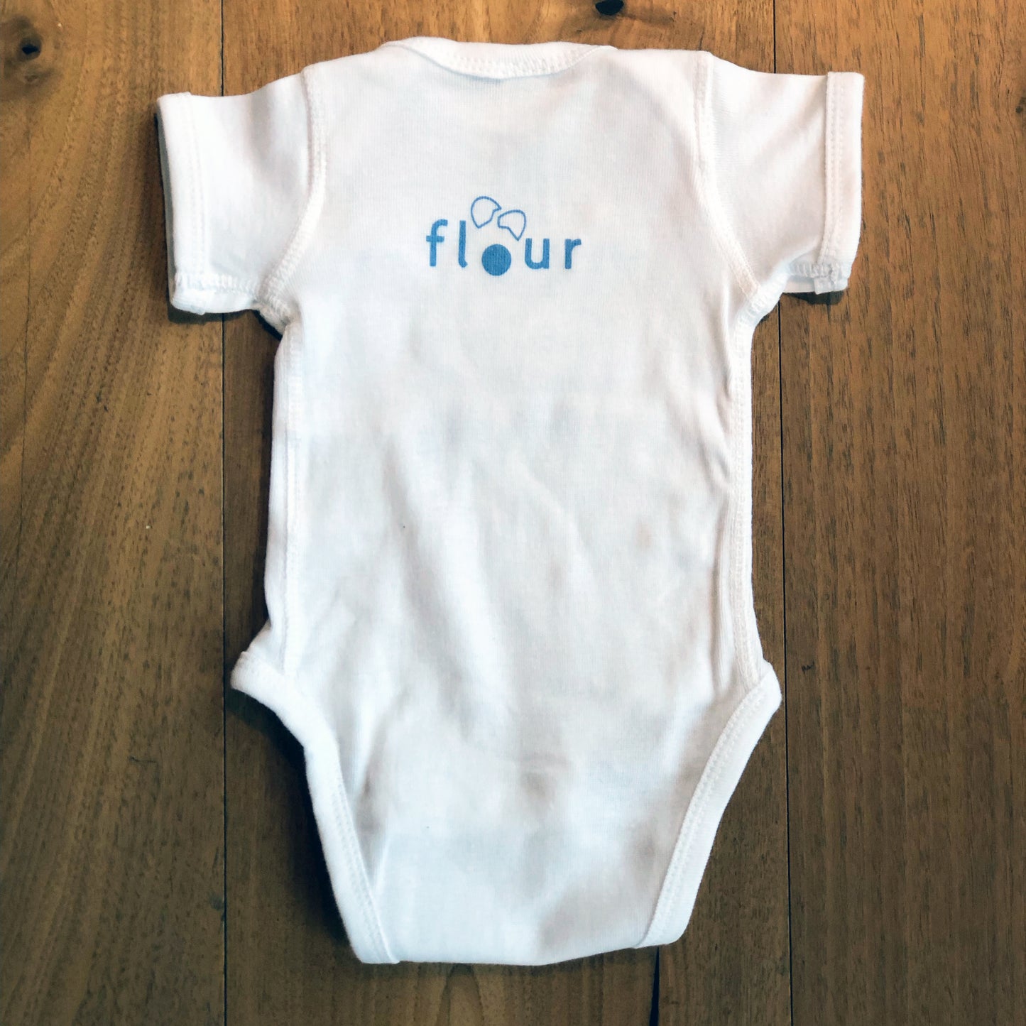 flour baby onesie - fresh out of the oven