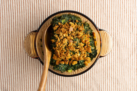 creamed spinach + kale gratin - Thanksgiving 2024